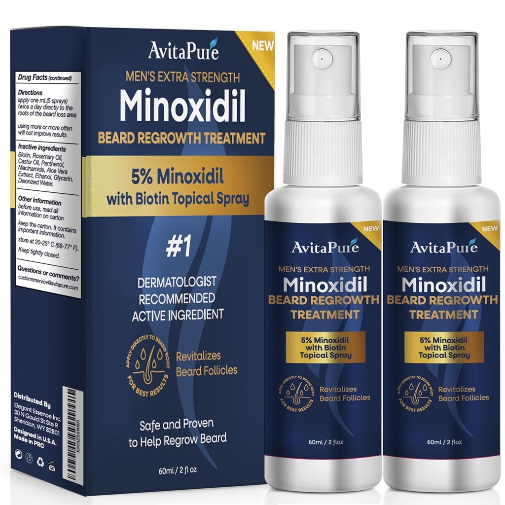 Minoxidil Bart Wachstum Öl: Minoxidil für Männer Bart mit Biotin, Extra Stärke Minoxidil 5% Bart Wachstum Serum zu wachsen Bart &amp; Schnurrbart schnell