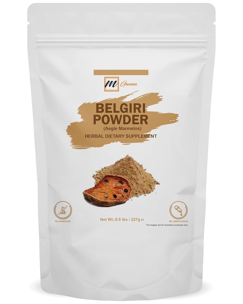 100% Natural Belgiri | 227 GMS / 0.5 LBS | Aegle Marmelos | Bael Pulver | Holz Apfelpulver für Gesundheit und Schönheit