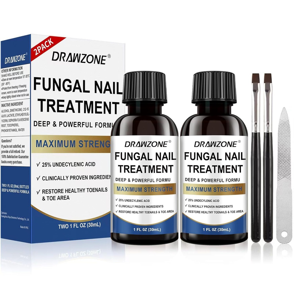 Soin des champignons Toenail Extra Strength avec 25% d'acide non décylénique, Soin des ongles Incultes, Répare des ongles, Soin des ongles Fongus, Toenail jaune, Soin des pieds de ongles endommagés