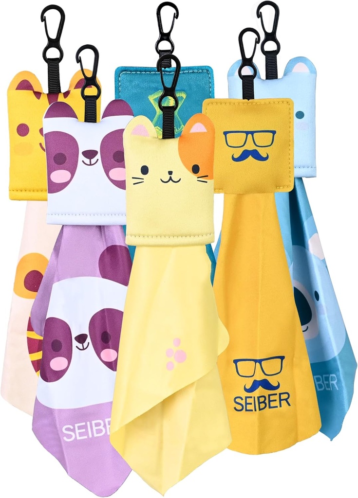Cloth di pulizia di occhiali di SEIBER, Cloth di pulizia di microfibra, Cloti puliti di occhiali, Cloti di pulizia di vetro per occhiali Occhiali da sole Lens Schermi di telefono cellulare (6 Pack)