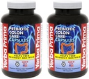 Yerba Prima Prebiotic Colon Care Kapseln Diätetische Faser, 180 Count, (Paket von 2) - Fünf Formen von Faser Plus FOS Prebiotics Supplement - löslich & unlöslich für Regelmäßigkeit & Verdauungsunterstützung