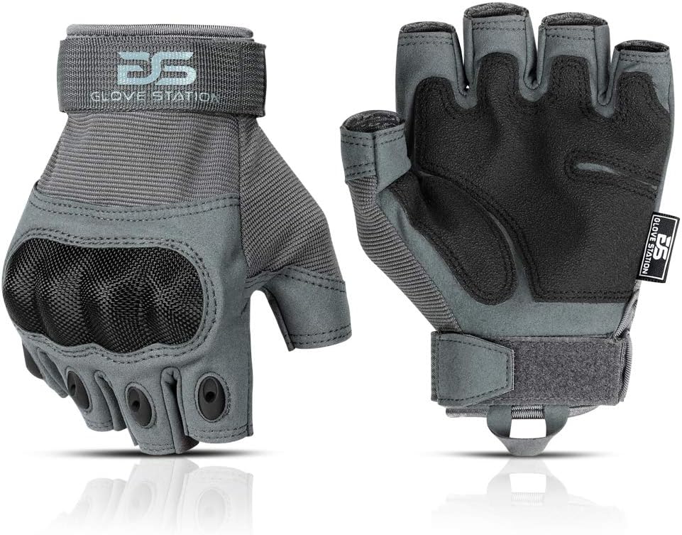 Gants sans doigt Gants tactiques pour hommes - Gants de moto pour tir tactique, airsoft, chasse, travail de police et randonnée