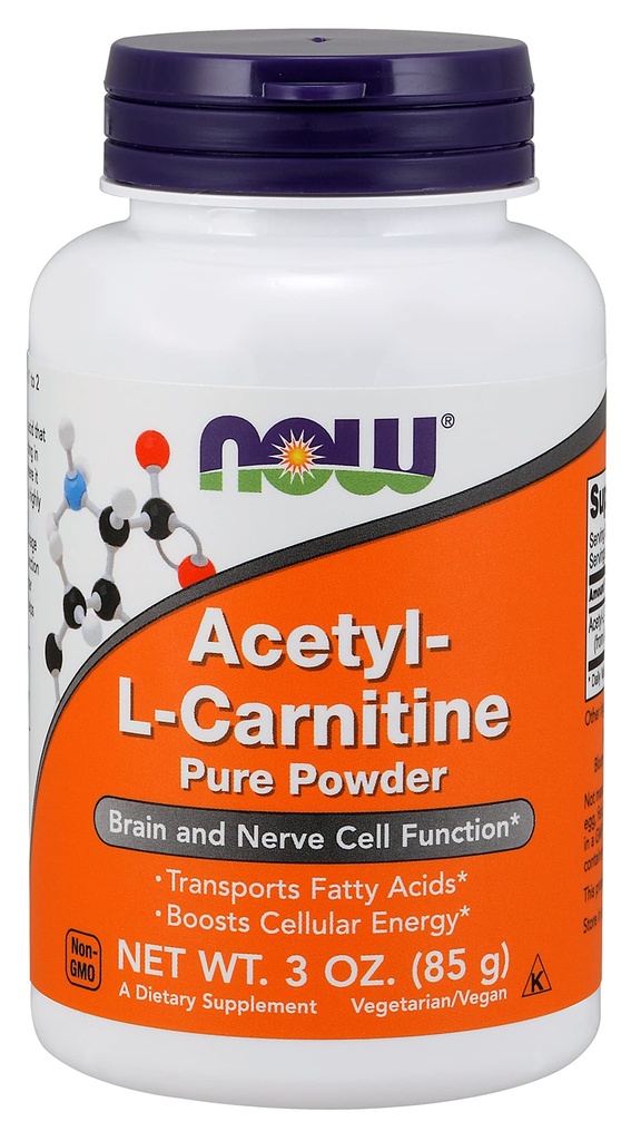 JETZT Nahrungsergänzungsmittel, ALC (Acetyl-L-Carnitin) Pulver, Gehirn und Nerve Cell Function*, 3-Ounce