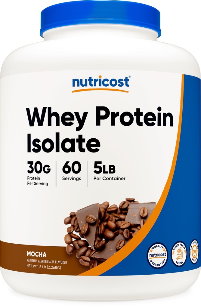 Nutricost Whey Protein Isolate (Mocha) 5LBS - Sans gluten et sans OGM