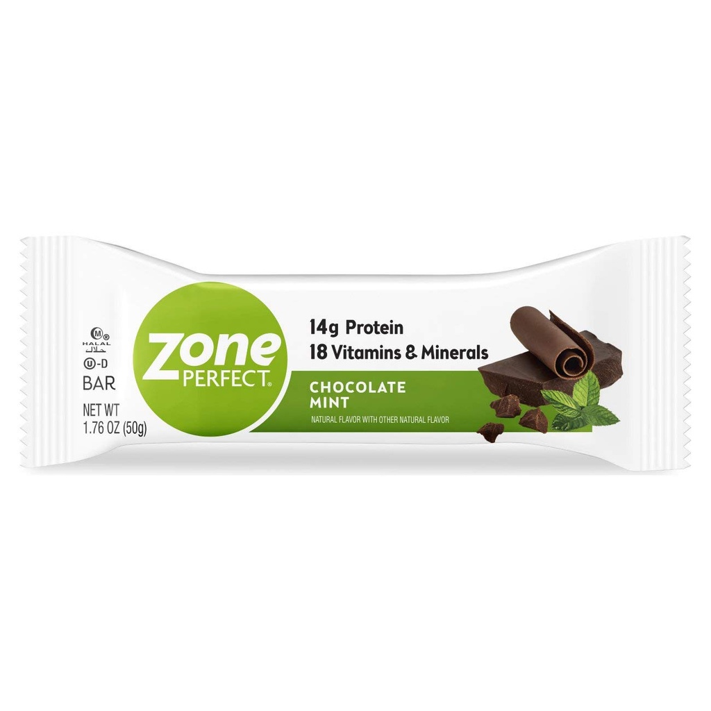 ZonePerfect Protein Bars, 14g Protein, 18 Vitamine & Minerali, Snack Bar nutriente, Menta al cioccolato, 12 Bar