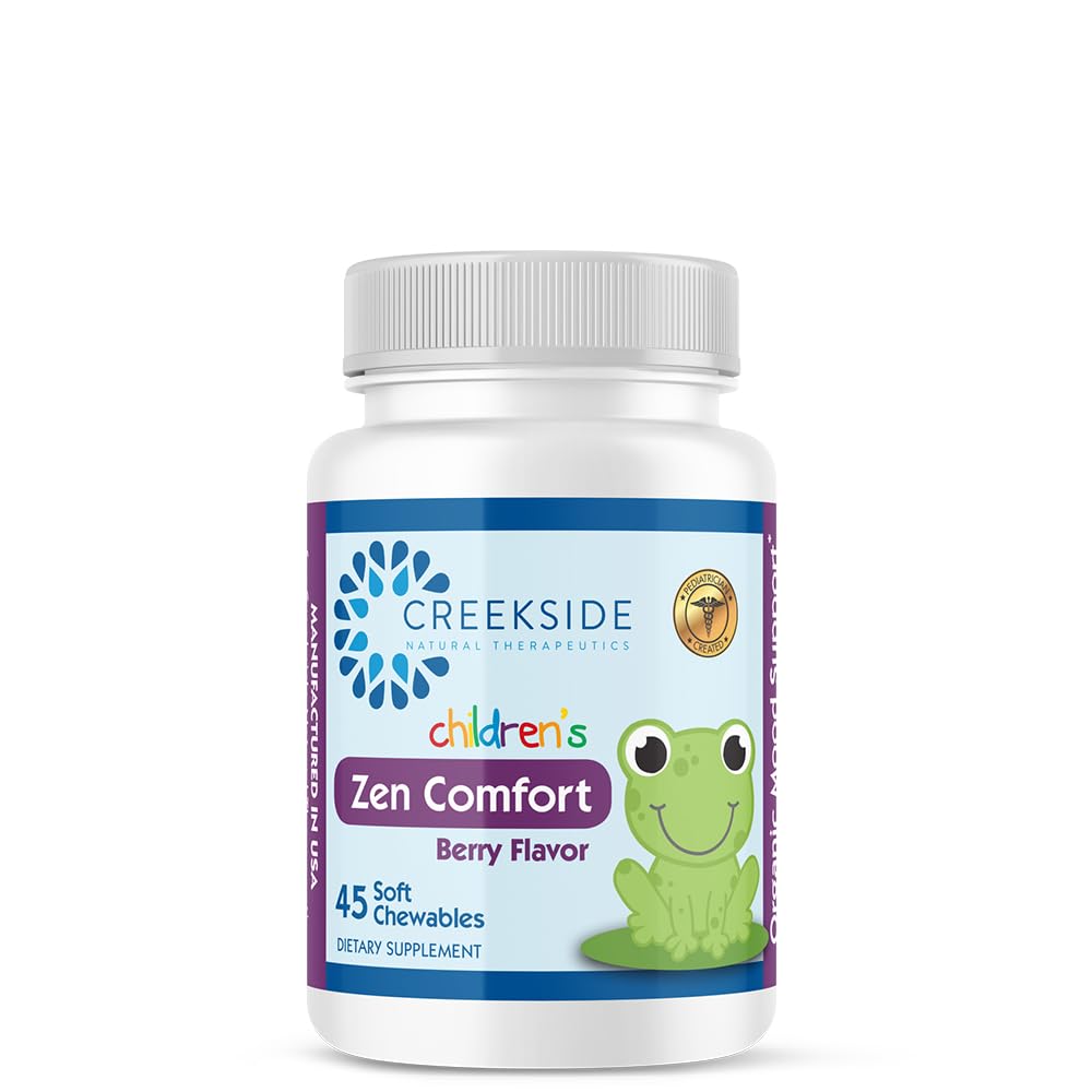 Zen Comfort per bambini, Organic Relax Support con 5-HTP, L-teanina, Passionflower, Zinco, Pediatriciano Formulato, Zero Sugar, Vegan, Berry Flavor, 45 Soft Chewables