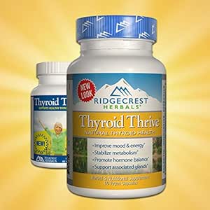 Ridgecrest Herbals ThyroNourish, supporto tiroide, erbe e vitamina supplemento con Ashwagandha, L-tirosina, Iodio, Rame, Kelp. Supporta energia, Metabolismo Salute, sonno normale (60 Caps, 30 Serv)