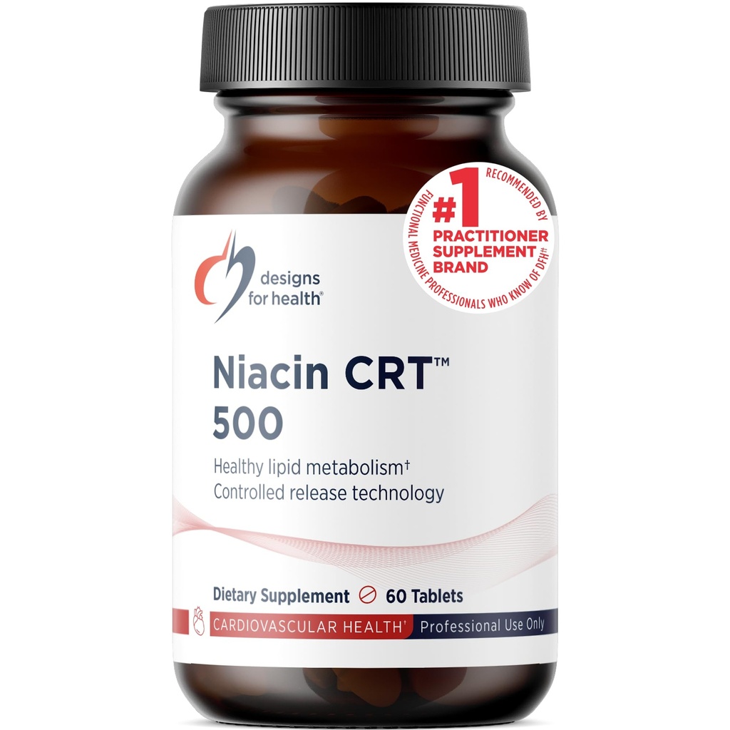 Conceptions pour la santé Niacine 500mg - Niacine CRT Vitamine B3 (acide nicotinique), comprimés à libération lente contrôlés pour aider à réduire au minimum la grippe - non-OGM, supplément sans gluten (60 comprimés)