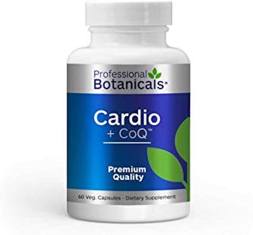 Botanici professionali Cardio-CoQ CoQ10 - Vegan Formulated Coenzyme Q10 con Hawthorne Berry Valerian Root e Cayenne Pepper - 60 capsule vegetariane