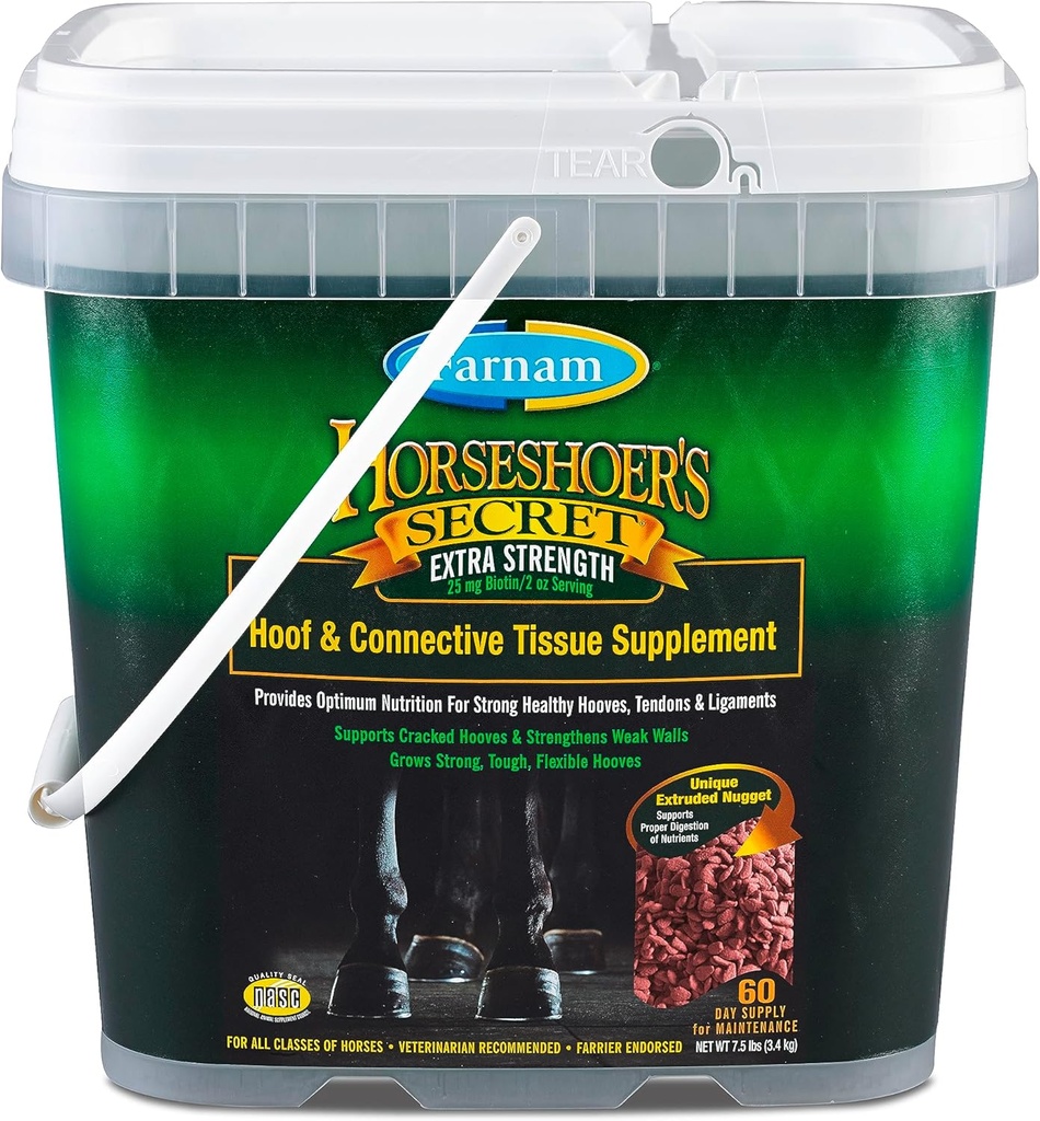Farnam Horseshoer's Secret Extra Strength Hoof Supplements & Connective Tissue Supplement, fördert starke, gesunde Hooves, Tendon & Bänder, 7,5 lbs, 60 Tage Versorgung