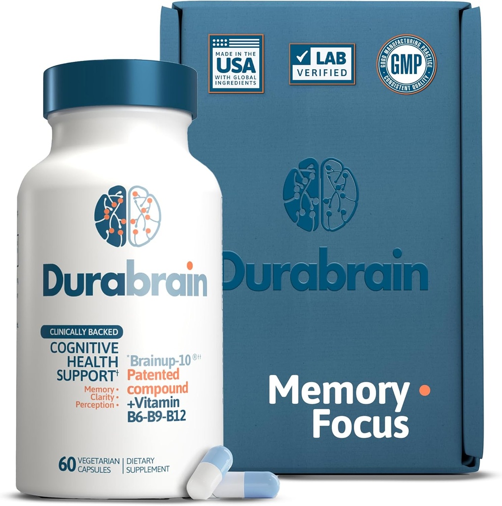 Nootropic Brain Support Supplement für Gedächtnis und Fokus, verbessern Sie Ihre kognitive Gesundheit, Psychische Klarheit und Aufmerksamkeit, 60 Kapseln