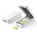 Pillenschneider mit Auto-Centering-Gerät, Aluminium-Säulen-Spliter mit 316L Edelstahl-Blade, echtes Leder-Gehäuse, professionelle Pillen-Spliter zum Schneiden von kleinen Pillen oder großen Pillen(Plastic,White)