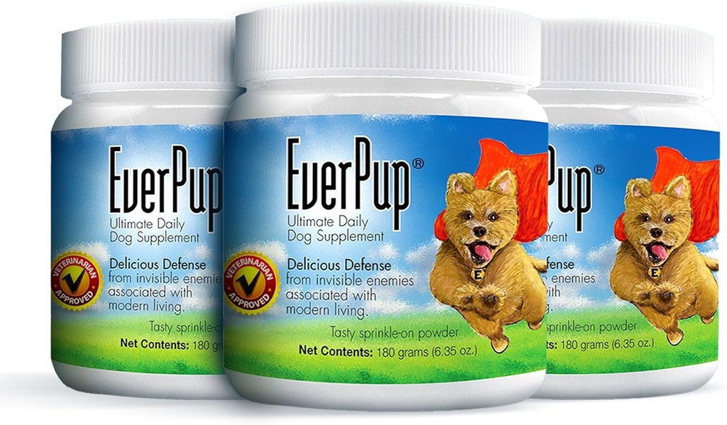 EverPup Multivitamin Dog Supplement - Glucosomine & Apoptogens for Hip & Joint Health + Probiotics & Prebiotics with Enzymes for Digestion