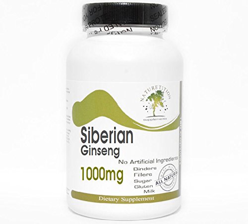 Sibirische Ginseng 1000mg ~ 100 Kapseln - Keine Zusatzstoffe ~ Naturetition Supplements