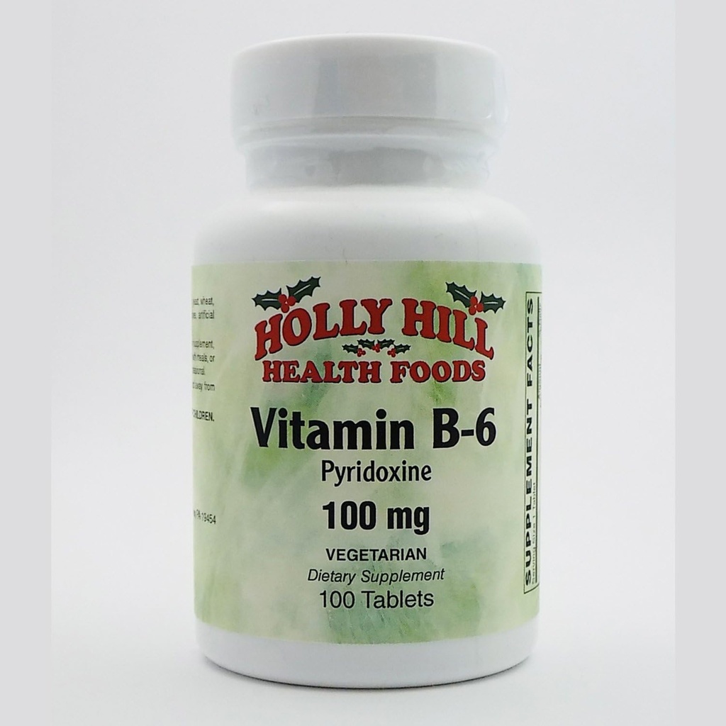 Holly Hill Health Foods, Vitamin B6, 100 Tablets