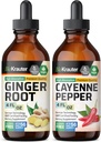 BIO KRAUTER Ginger Wurzel Tinktur 4 Fl. Oz. & Cayenne Pfeffer Tinktur 4 Fl. Oz.