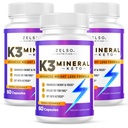 ZELSO (3 pack) K3 Mineral Weight Loss Pills for Women and Men, K3 Mineral Pills - K3 Sel Mineral, Vitamine + K3 Capsules Supplément pour la perte de poids Keto - 3 mois d'approvisionnement