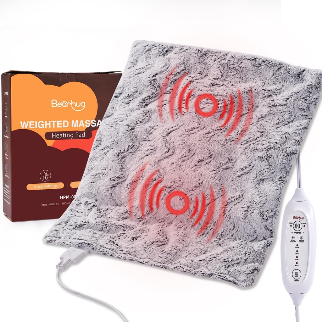 Pad chauffant électrique poids d'ours Chauffer les douleurs et les douleurs, la chaleur apaisante pour la relaxation et le soulagement de la douleur (Dreamy Milky Way, 20" x 24" avec massage)