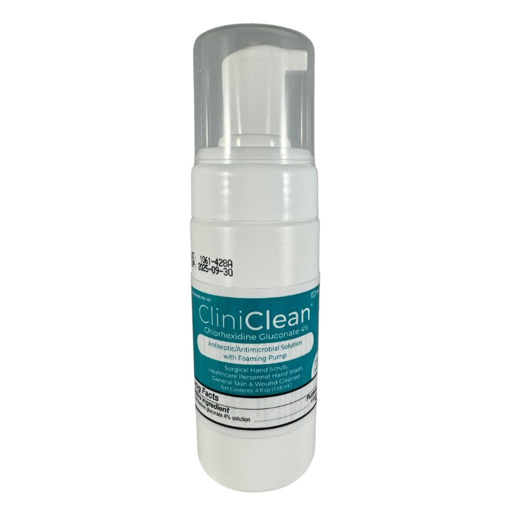 Vielfältige, antiseptische Lösung enthaltend Chlorhexidin Gluconate 4% (CHG), Odorless, Dye-free, Patient Pre-Op Prep, Personal Hand Wash, Hand Scrub (4oz. Foam-Pumpe) (1 Flasche)