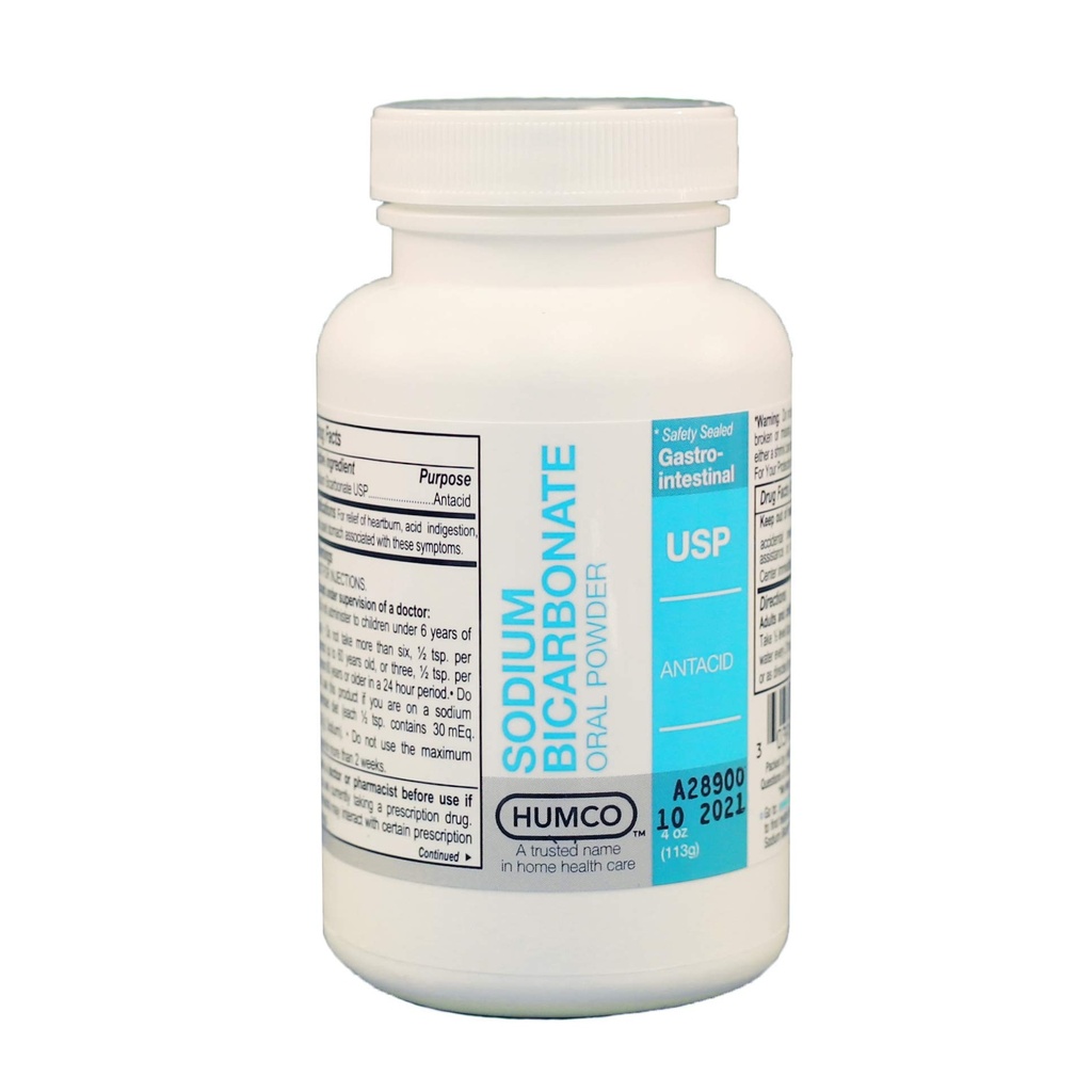 Poudre de bicarbonate de sodium Humco, orale, 1 lb.