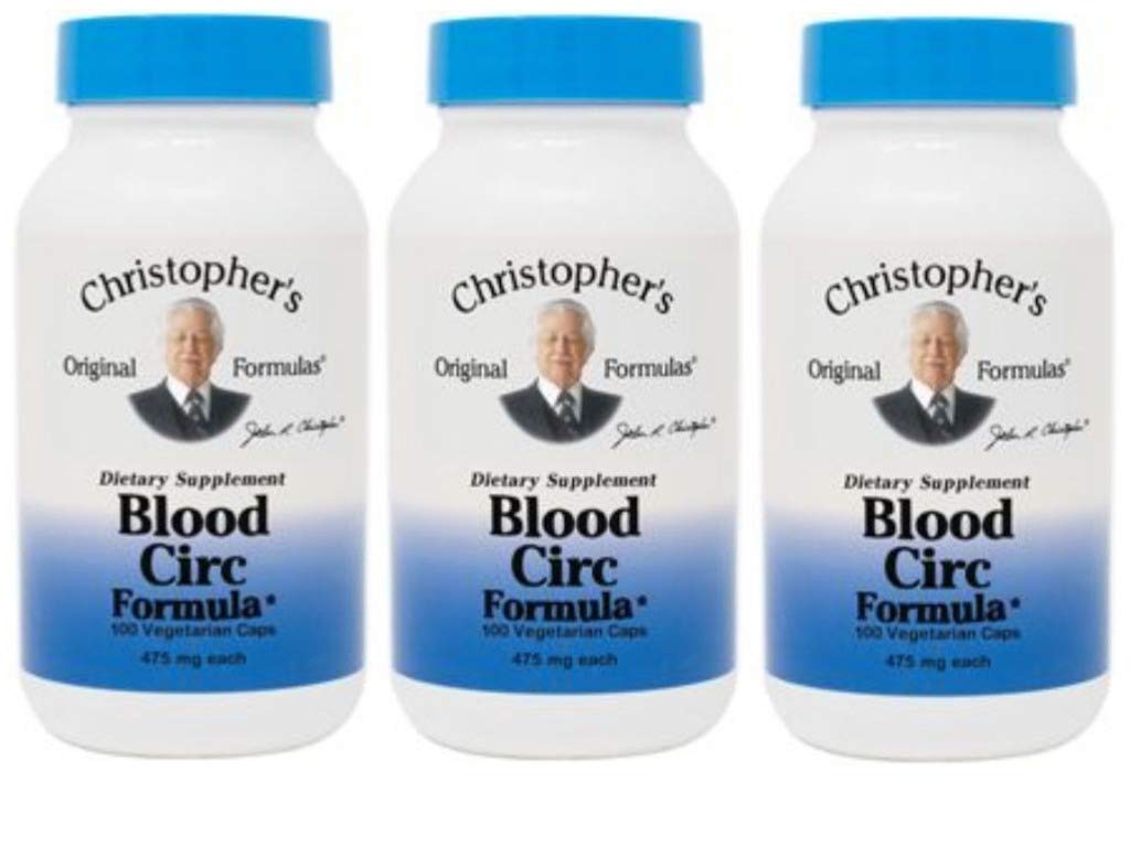 Christopher's Original Formeln Blut Zirc Formel Kapseln, Kräuterergänzung für Herz-Kreislauf Wellness, 100 Kapseln - Packung von 3