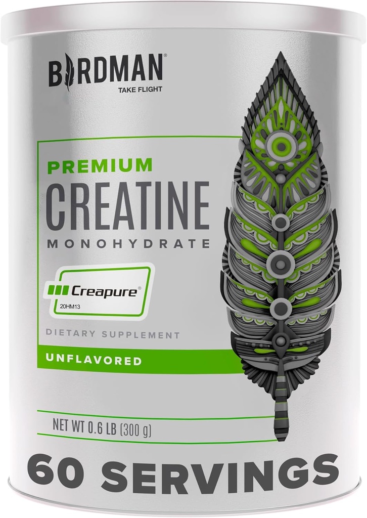 BIRDMAN High-Purity Creatine Monohydrate Unflavored Powder, Pre-Workout, hohe Leistung | 300g