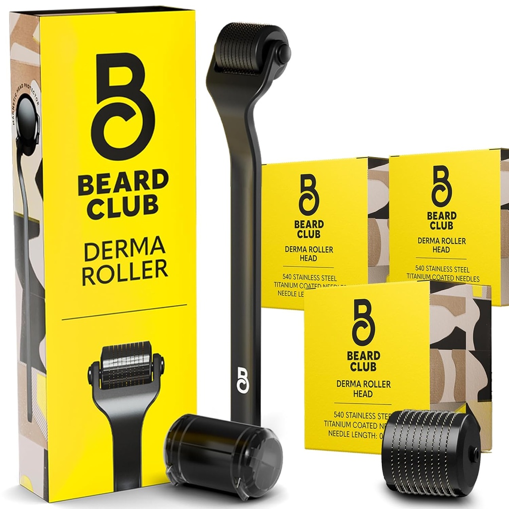 The Beard Club Derma Roller, 3-Pack Ersatzköpfe - Bart Roller mit Derma Roller Ersatzköpfe