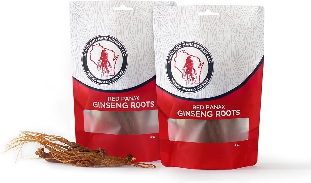 Dairyland Management LLC Red Panax Ginseng Root - 8 Unze Pack Korean Panax Ginseng Root - Authentic Panax Ginseng - Non-GMO, Gluten Free Ginseng Root - Verwenden Sie Ginseng in Soup, Tee, Congee