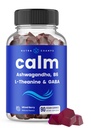NutraChamps Calm Gummis, Stress Gummis Ergänzung mit Ashwagandha, L-Theanin, GABA, Vitamin B6 & Zitronen Balm, unterstützt Mood, Fokus & Stress Relief, Natürliche Berry, 90 Gummie