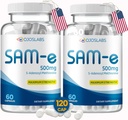 Sam e 500mg Methionin-Ergänzung für Leber-, Gelenk-, Hirn- und Stimmungsunterstützung, Hohe Absorption SAM-e (S Adenosyl Methionine), Vegan, Glutenfrei,Non-GMO-USA Made, 60 Sam e Capsule (2 Pack)