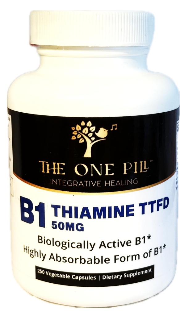 Vitamin B1 Thiamin TTFD, Thiamin Tetrahydrofurfuryl Disulfid, 50mg-250Capsules,Vegan,Non GMO,Non Artificial Füllstoffe oder Stearate Additive.
