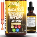 Pulire Nutra Organic Maca Root Liquid Drops con Ashwagandha, Fenugreek, Radice di barbabietola e L-Arginina Liquid Multivitamin per le donne e gli uomini - Adapto Drive