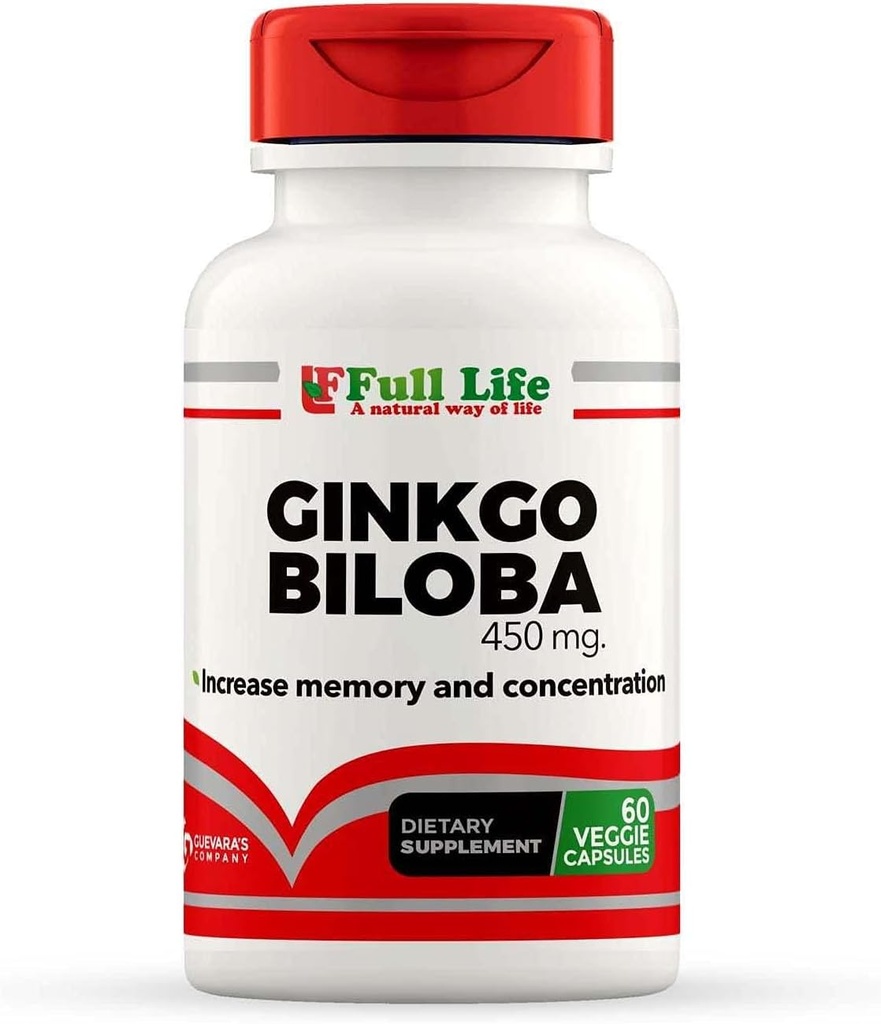 Vollleben Ginkgo Biloba Kapseln - Kräuterergänzung - 60 Veggie Kapsel 450mg.