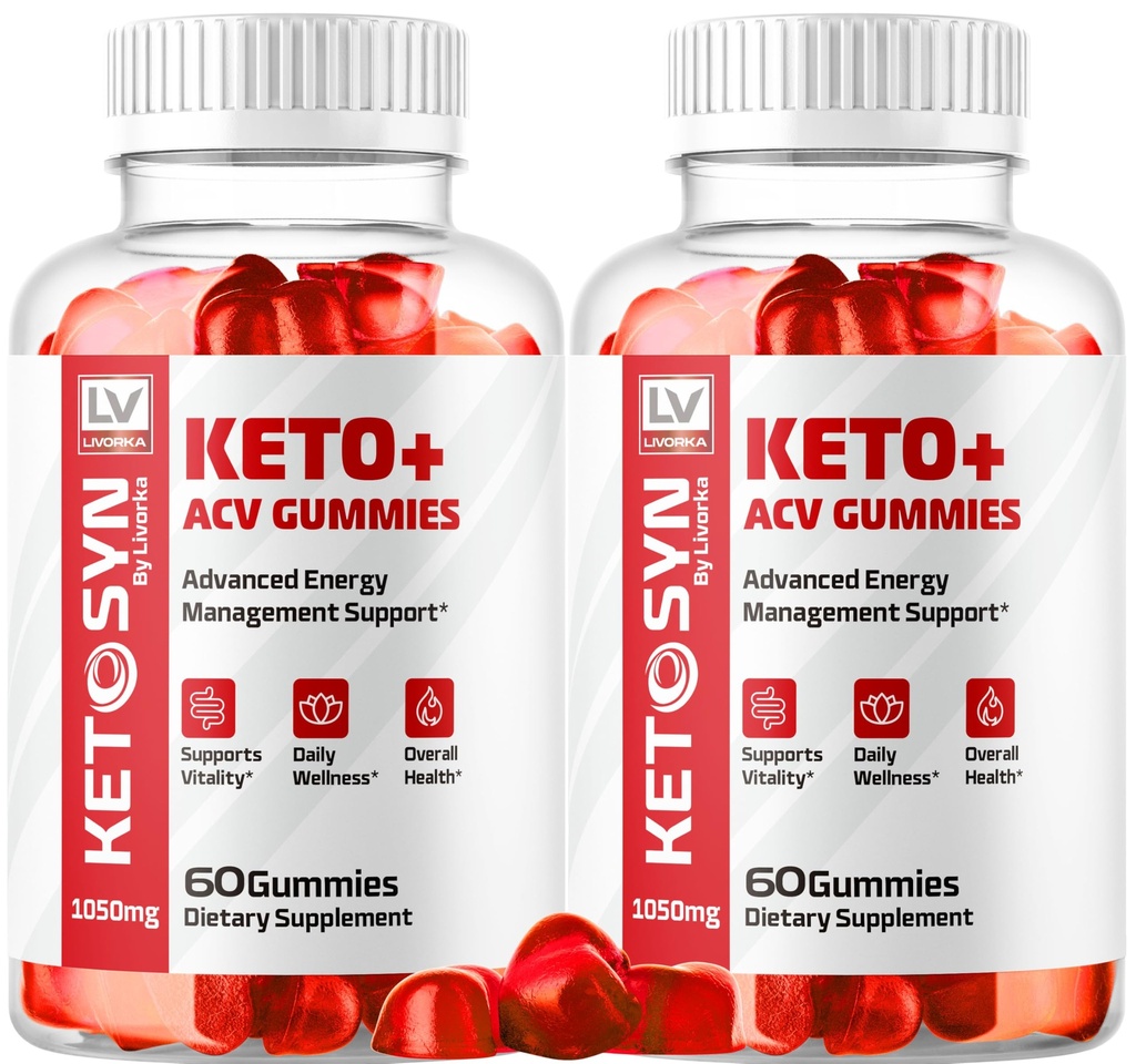 LIVORKA (2 Pack) Ketosyn ACV Gummies, Keto Syn Gummies, Ketosyn Keto Plus ACV Gummies, Ketosyn Keto ACV Gummies, Keto Syn ACV Gummies 1050 MG, Keto ACV Gummies Ketosyn, 120 Gummies per 2 Mesi