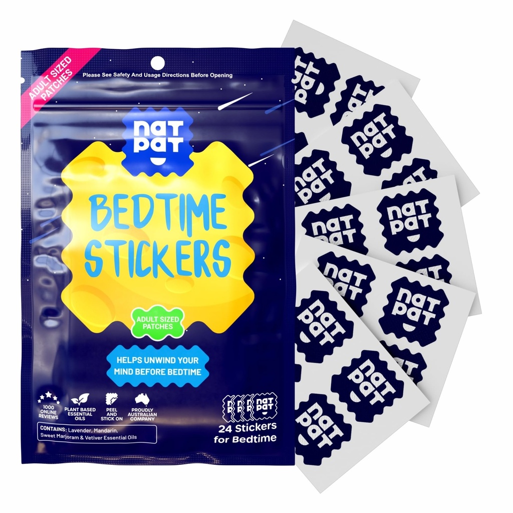 NATPAT Sleepy Patch Schlafhilfe Patches - Relaxing Bedtime Aufkleber für Erwachsene - Plant-Based Sleep Support - Drug & Melatonin Free Bedtime Aufkleber - 24 Count