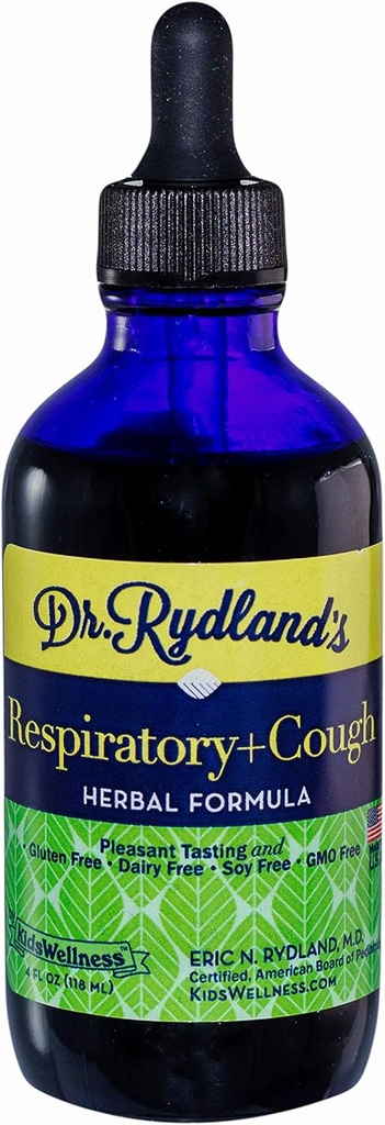 Dr. Rydlands Kräuter-Ergänzung | Erstellt von KidsWellness | Safe and Effective for Infants to Adults | Respiratory & Cough | glaubt Chronic Cough, Cold and Flu Symptoms | 4 Ounce Bottle