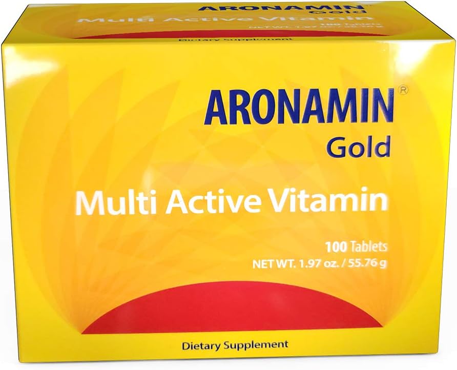 Aktives Vitamin Aronamin Gold - Combats Fatigue, gibt Energie, fördert Hematopoiesis - 100 Tabletten