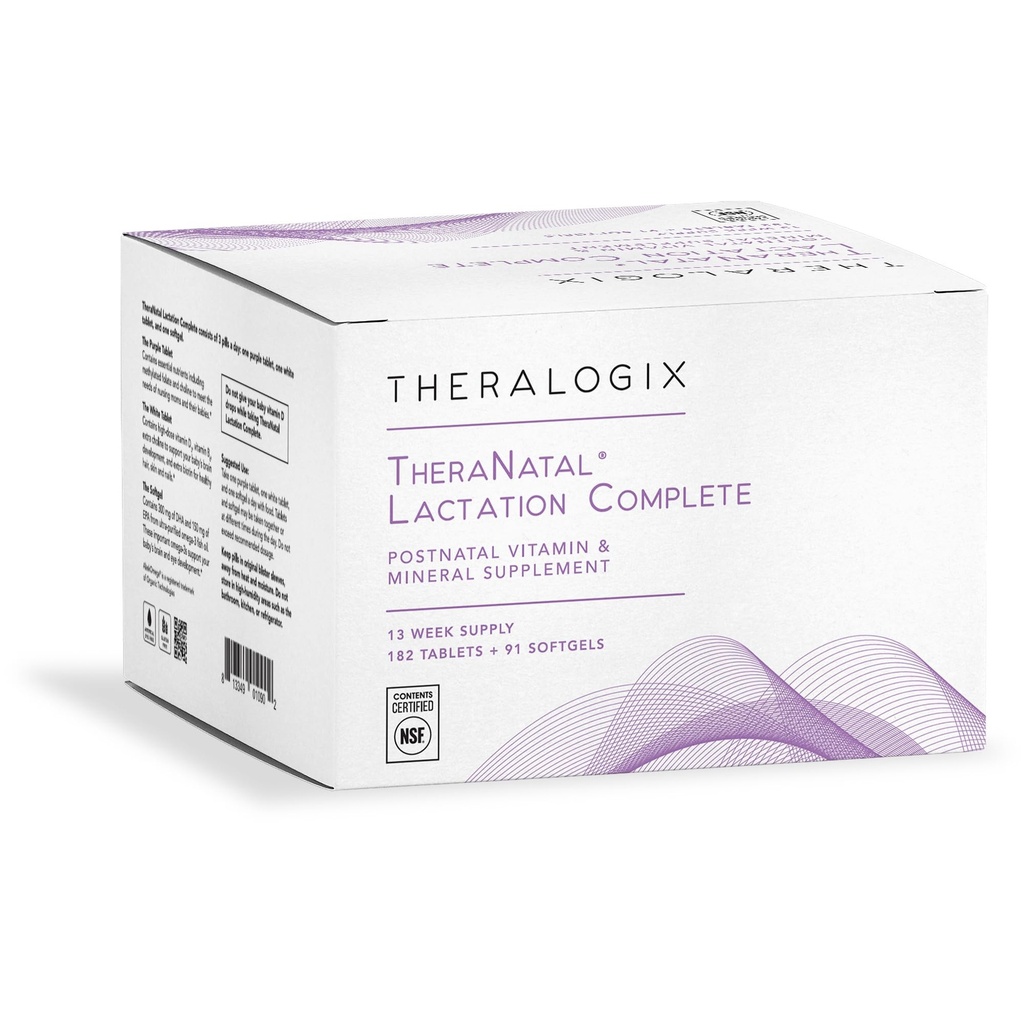 Theralogix TheraNatal Lactation Complete Postnatal Vitamin Supplement - 13-Week Supply - Still Supplement für Damen - NSF Zertifiziert - 182 Tabletten & 91 Softgels