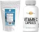 Poudre fine Vitamine C, 454 portions et capsules de vitamine C, 200 capsules