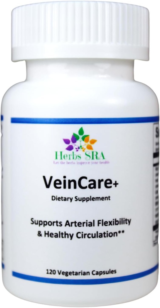 VeinCare Kräuter-Ergänzung - Natürliche Unterstützung für gesunde Venen - Rutin, Rosskastanie, Grape Seed, Bilberry, Nattokinase - Promotes Optimal Vein Funktion