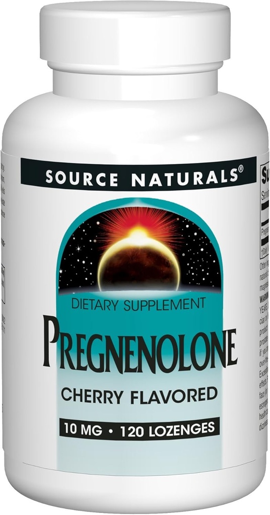 Source Naturals Pregnénolone 10mg Supplément aux arômes de cerise - 120 Lozenges