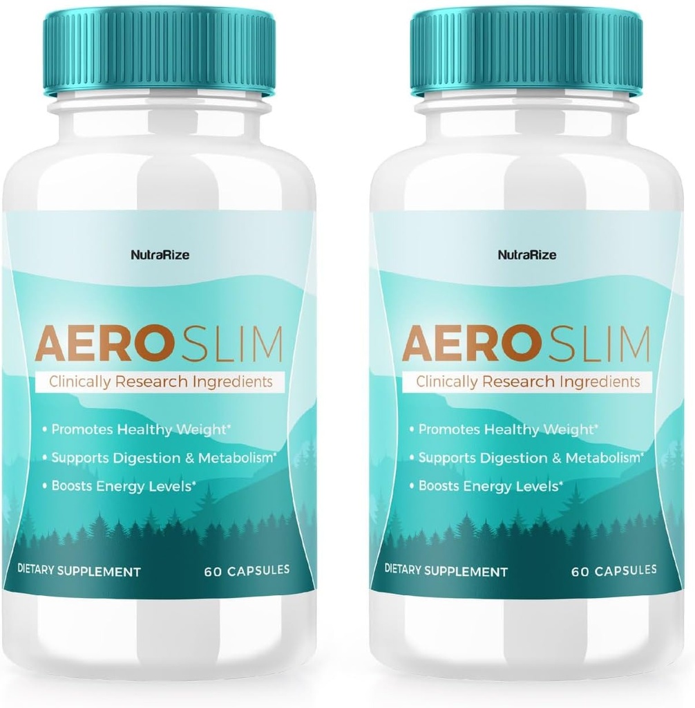 (2 Pack) AeroSlim Kapseln - AeroSlim Nahrungsergänzung für Fortgeschrittene Gewicht Gesundheit, maximale Stärke All-Natur Pillen für Targeting Belly Fat, Gewichtsverlust Formel, Aero Slim (120 Kapseln)