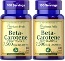 Puritan's Pride Beta Caroten für Immun- und Augengesundheit zur Unterstützung eines gesunden Immunsystems 100 Softgels (Pack von 2)