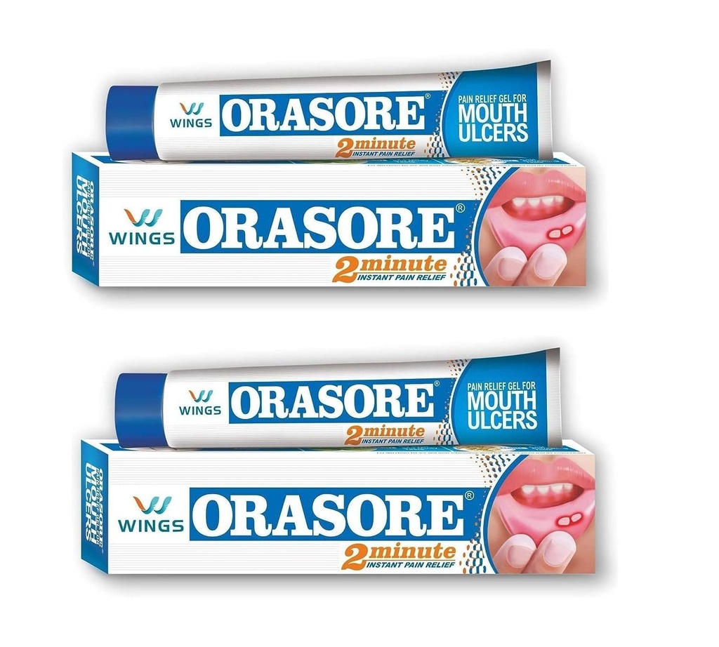 (Pack von 2) Orasore Mund Ulcer Relief Gel (12gm Jeder) - von Apotheke