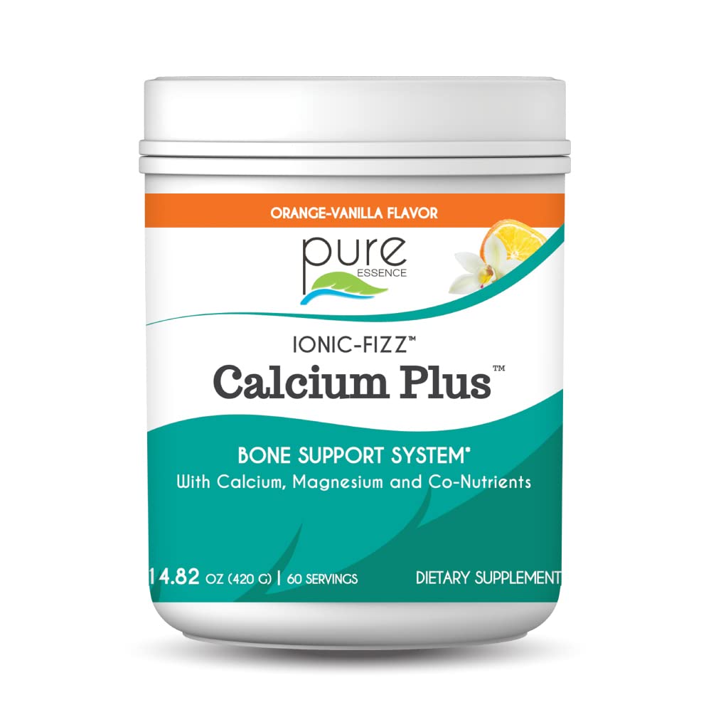 Ionic Fizz Calcium Plus von Pure Essence - Perfect Calcium/Magnesium Ratio mit Vitamin A, B, C, D und Kalium Strong Bones - Orange Vanilla - 14.82 oz