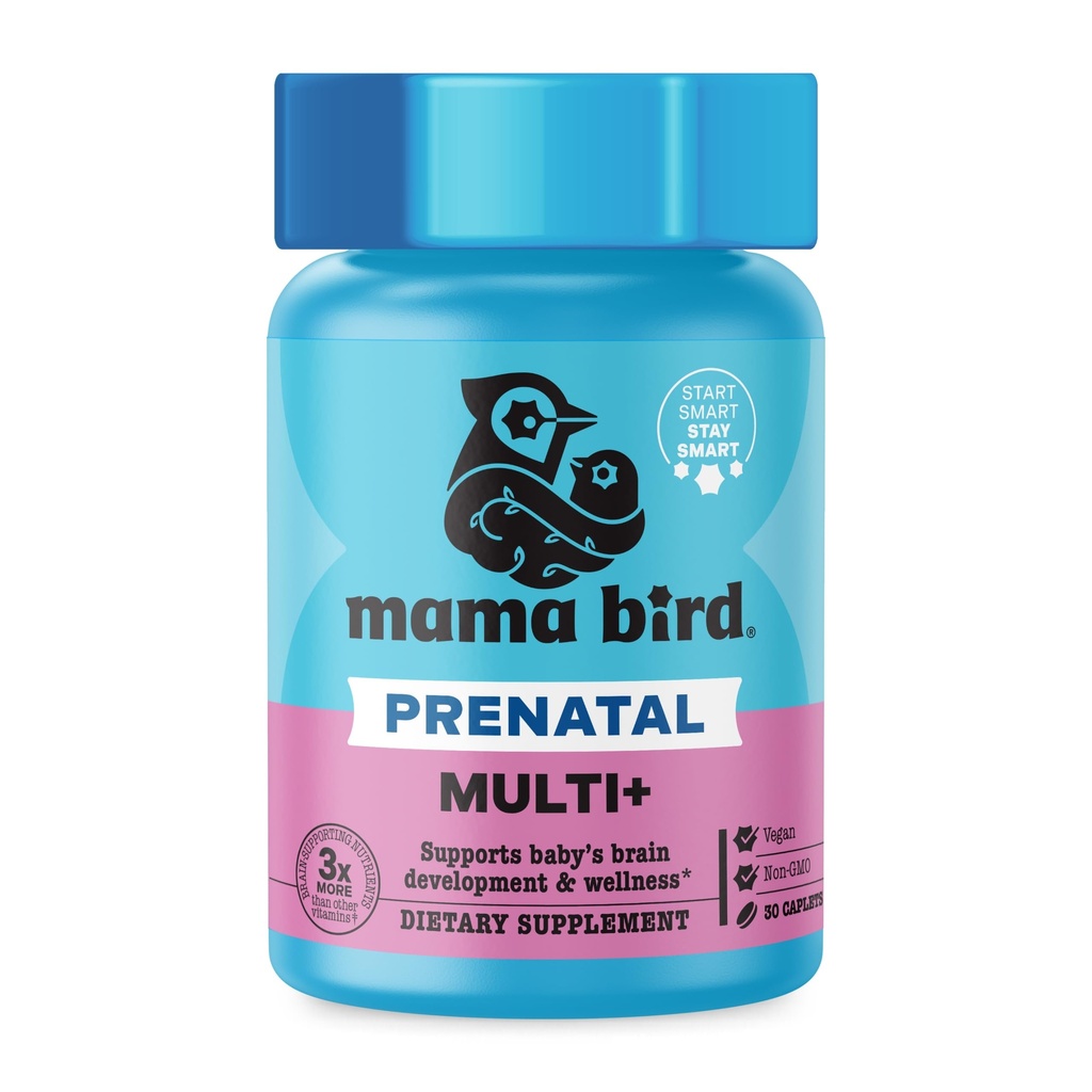 Bestes Nest Wellness Mama Bird Prenatal Multi Plus - Prenatal Care Supplement unterstützt Brain & Digestive Health - Vegan Multivitamin mit L-Methylfolat, Probiotics &amp; More - 30 Caplets (30 Portionen)