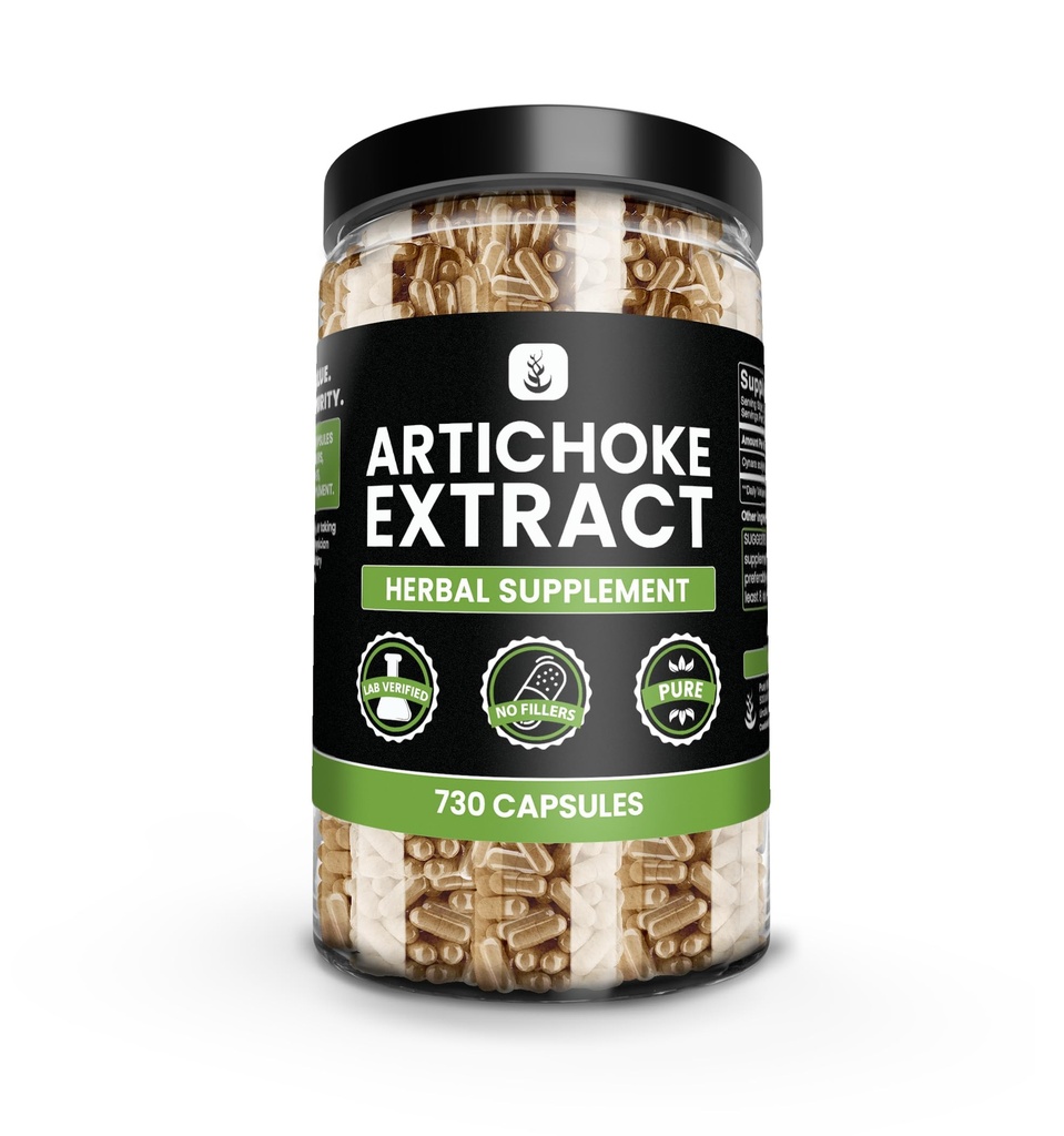 PURE ORIGINAL INGRÉDIENTS Extrait d'artichaut (730 Capsules) Pas de Magnésium ou de Rice Filters, Toujours Pure, Verified Lab
