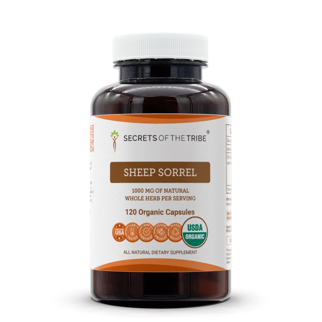 Secrets of the Tribe Sheep Sorrel 120 Kapseln, Hergestellt mit Gemüsekapseln und USDA Bio Rumex Acetosella Gesunde Verdauungstrakt (120 Kapseln)