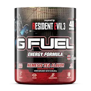 G Carburant Celeste Strawberry Energy Drink Poudre, Pré-entraînement Mélange de caféine pour le jeu, sans sucre Focus Amino, Vitamine + Antioxydants, 9.8oz (Céléste Strawberry, 40 portions)