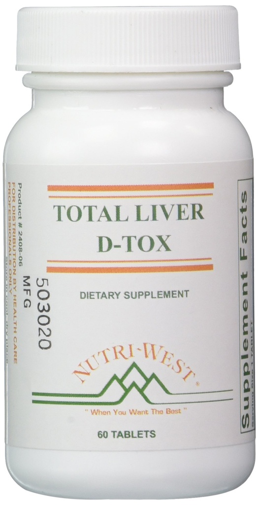 Nutri-West Total Liver D-Tox - 60 Tabletten, Weiß